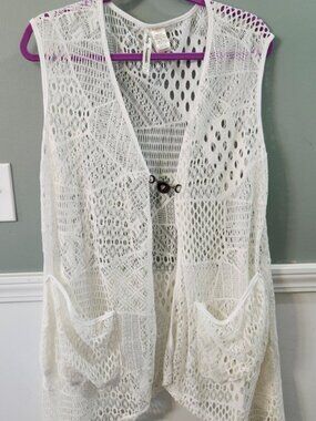 Simply Irresistible White Crochet Swim Coverup